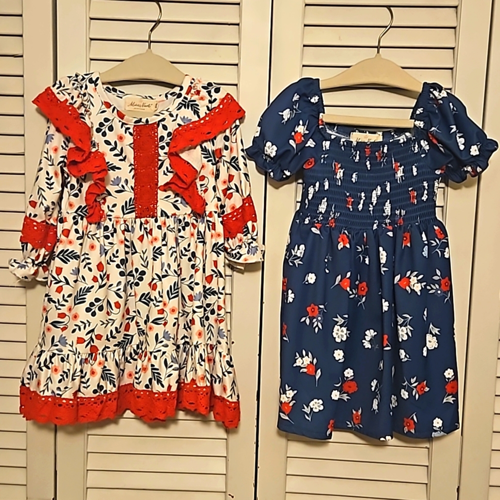 TWO Marie Nicole Toddler Girl Dresses Spring Easter 12m, 18m XS